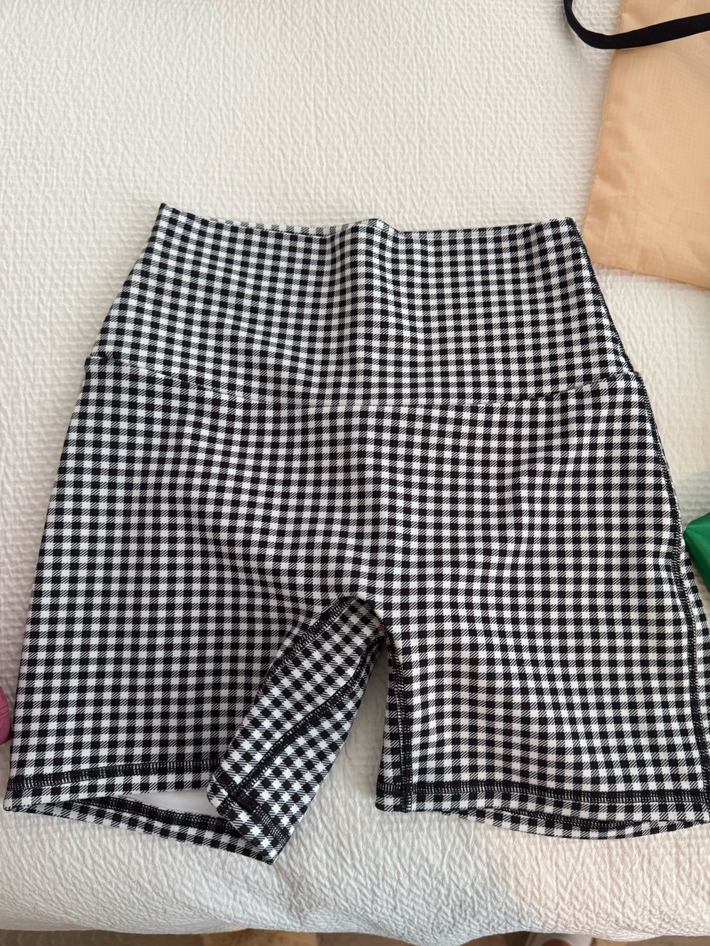 Abercrombie YPB StudioFlex gingham biker shorts